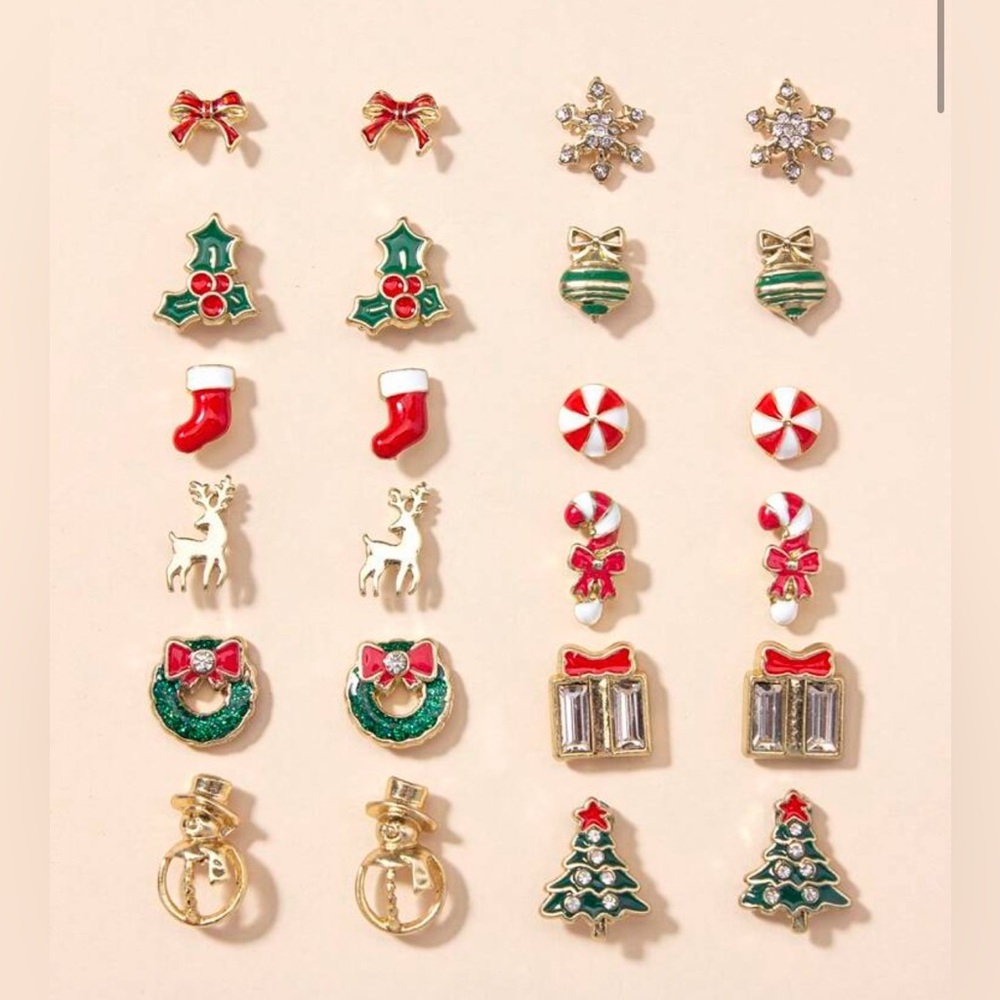 Festive Holiday Earring Set 12pairs/Set Earrings Gift Set For Women NIB